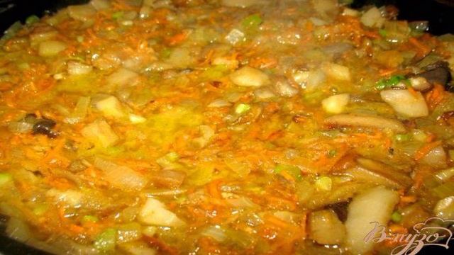 Гибы с чечевицей.