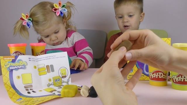 Рома и Диана ★ Плей До СПАНЧ БОБ и Патрик Распаковка Набора Play Doh Spongebob Patrick unboxing