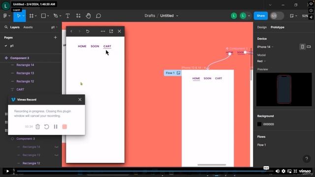 10_54. Interactive components with sliding button in navigation for Figma