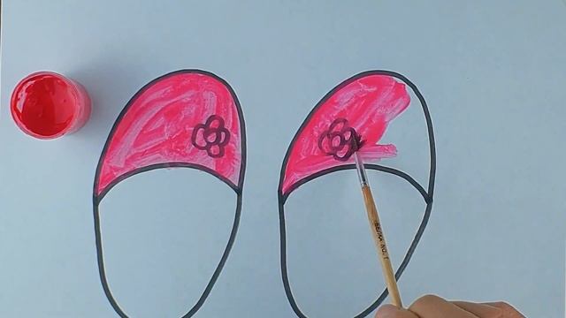 Bolalar uchun tapichka rasm chizish/Drawing a slipper for children/Рисуем тапочки дл