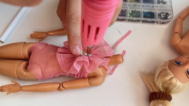 How to sew an elegant pink dress for Barbie/ Как пошить элегантное розово?