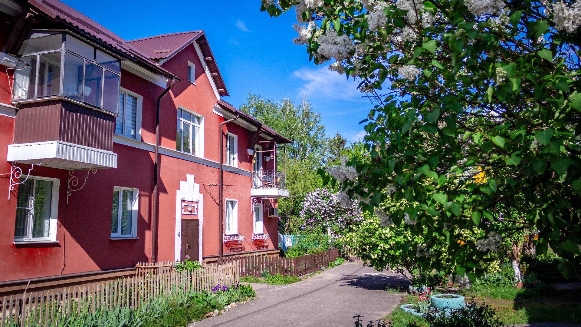 Дворы утопают в сирени. Курск.
