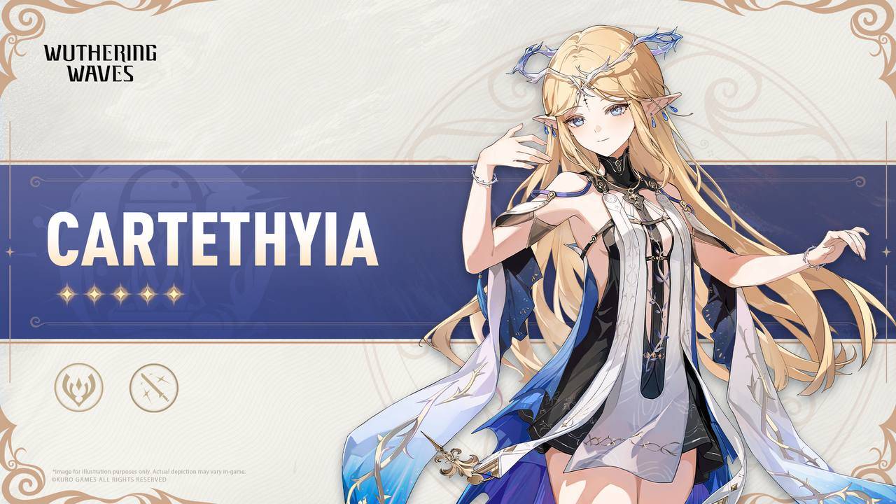 Wuthering Waves 2.4 Cartethyia (Картефия): анимация ожидания 4 в мире