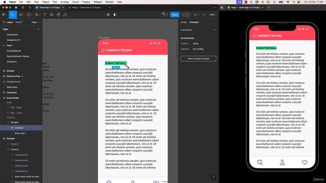 5_50. How to stack multiple sticky text vertical scrolling in Figma