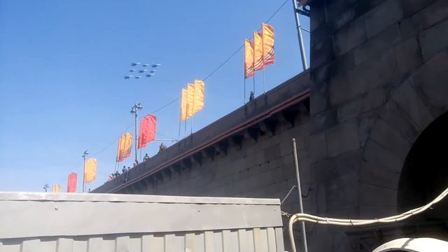 Пролёт авиации парада Победы над Большим Москворецким мостом 2