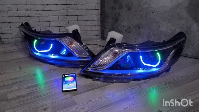 Маски BMW с функцией RGB, приветствие и поворот. KIA RIO