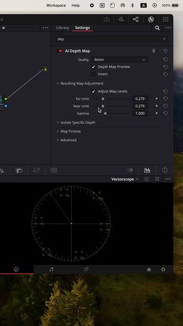 Depth Map in DaVinci Resolve 20