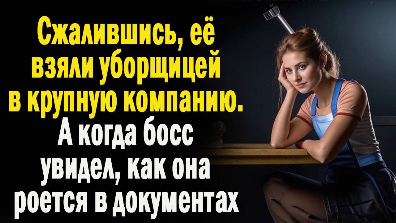 От безысходности она устроилась уборщицей на фирму. А когда босс увидел, как она роется в документах