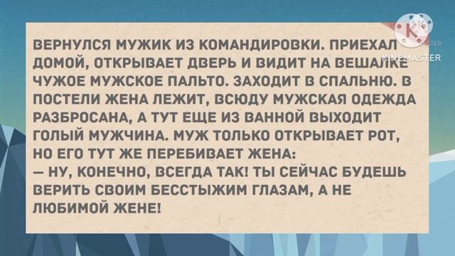 Приехал домой и видит на вешалке чужое мужское пальто.