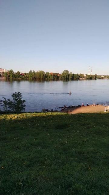Река Нева, окраина Петербурга, 22 мая 2024.