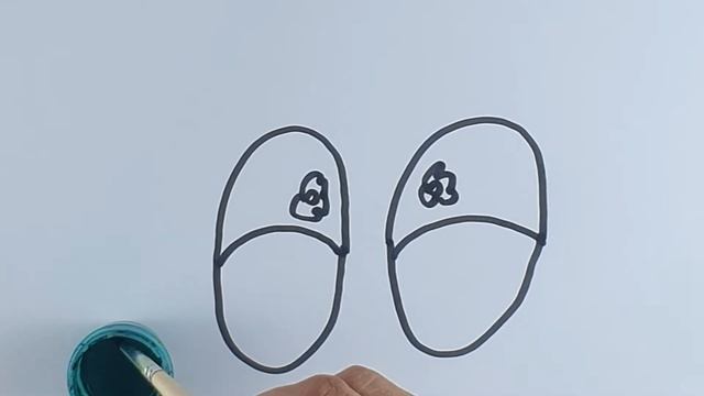 Bolalar uchun tapichka rasm chizish/Drawing a slipper for children/Рисуем тапочки дл