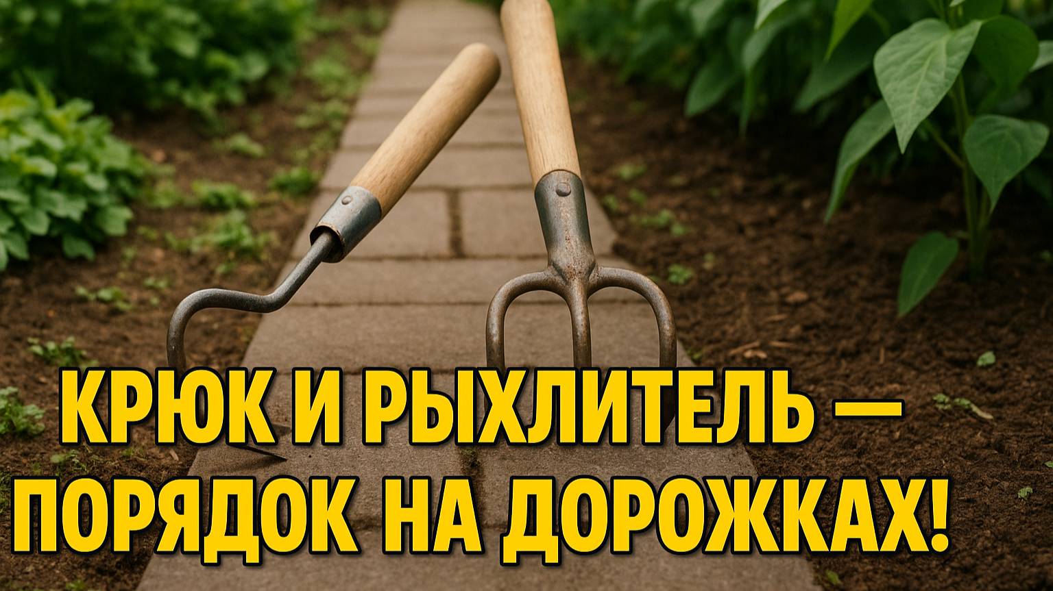 Как я очищаю садовые дорожки от сорняков — крюк и рыхлитель в деле!