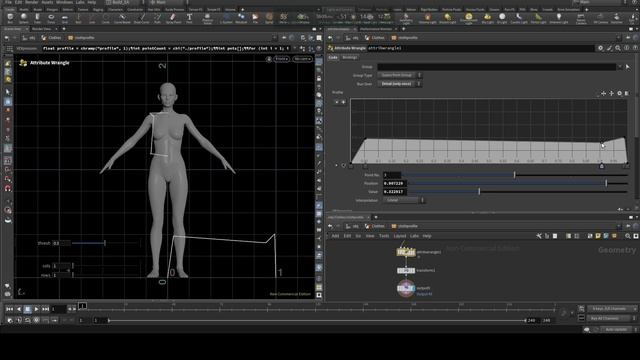 Создание одежды в Houdini с помощью Attribute Wrangle, VEX и Ramp. На р?
