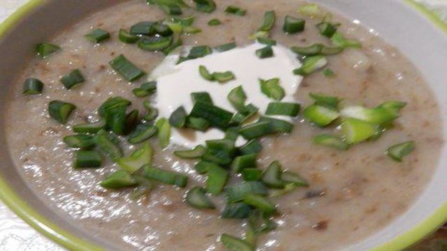 Постный картофельно-грибной суп пюре