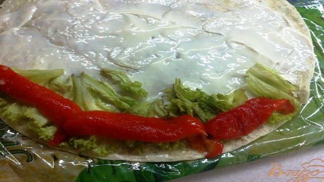 Тортилья с болгарским перцем и ветчиной