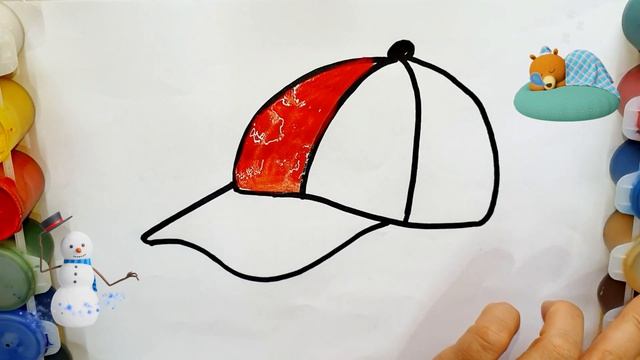 Cap Drawing for children/Рисуем кепка для детей