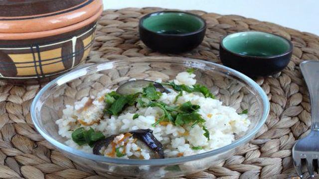 Плов со свининой и баклажанами