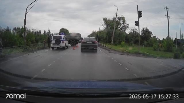 Серьёзное ДТП в Шахтерске,из за которого образовалась огромная пробка