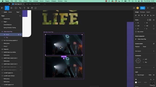 3_106. How to get a video play when you hover in Figma