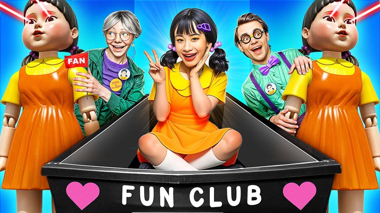 У КУКЛЫ из Игры в Кальмара Есть ФАН-КЛУБ Экстремальные прятки в Squid Game с Бабулей!