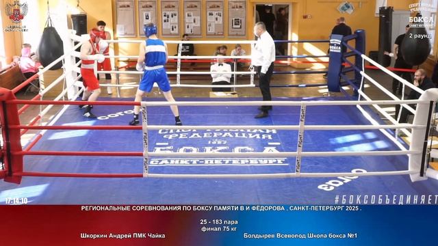 183 финал 75 кг Шкоркин Андрей ПМК Чайка Болдырев Всеволод Школа бокса №1