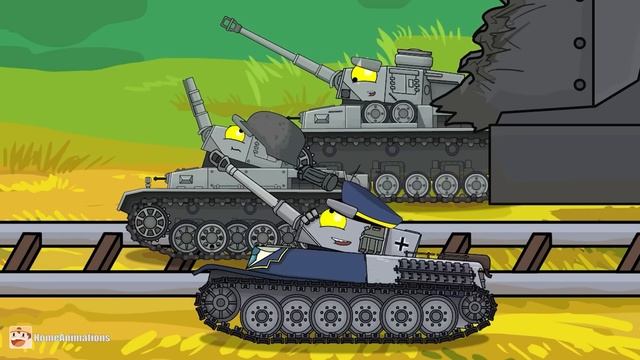 HomeAnimations – Мультики про танки  Завод-Монстр спасается от Гибрида !