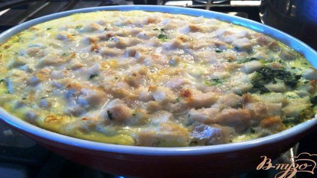 Рыбная запеканка со шпинатом для деток