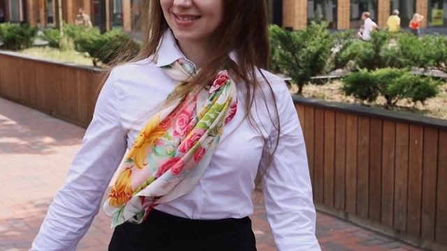 Платок шелковый (крепдешин) "10339" вид 2, 89x89 см #scarf #platki #des