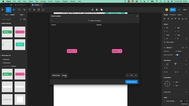 5_118. How to compare changes in component with overlay in Figma