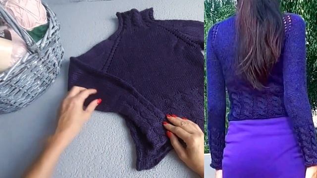 ВЯЖЕМ СПИЦАМИ ВОДОЛАЗКУ/ РЕГЛАН СВЕРХУ ВНИЗ