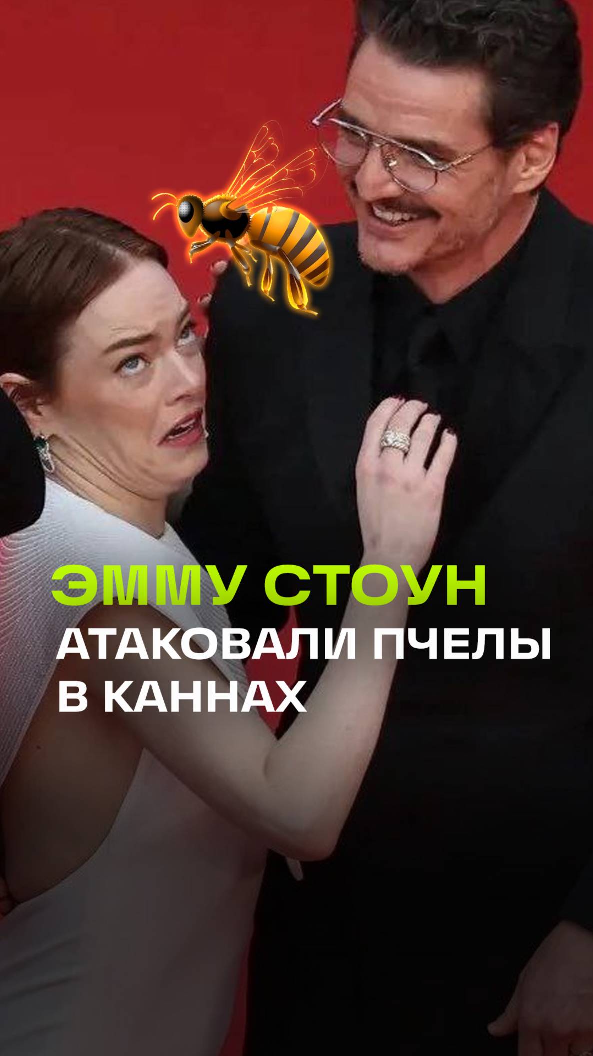 Пчела чуть не ужалила Эмму Стоун на Каннском кинофестивале. Эмоциональная реакция актрисы