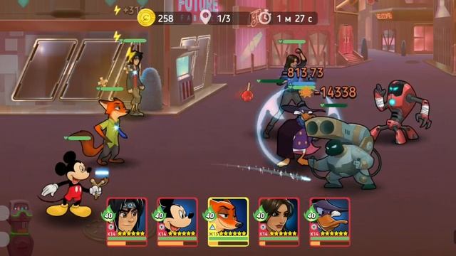 Disney Heroes Battle Mode Чёрный Плащ и Ник Уайлд теперь Друзья ча