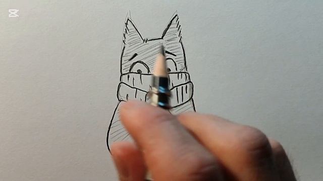 Шарф кот рисование