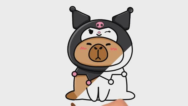 Как нарисовать капибару с Куроми Легко и просто