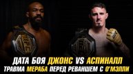 Дата боя Джон Джонс vs Том Аспиналл / Травма Мераба Двалишвили перед реваншем с Шоном О'Мэлли