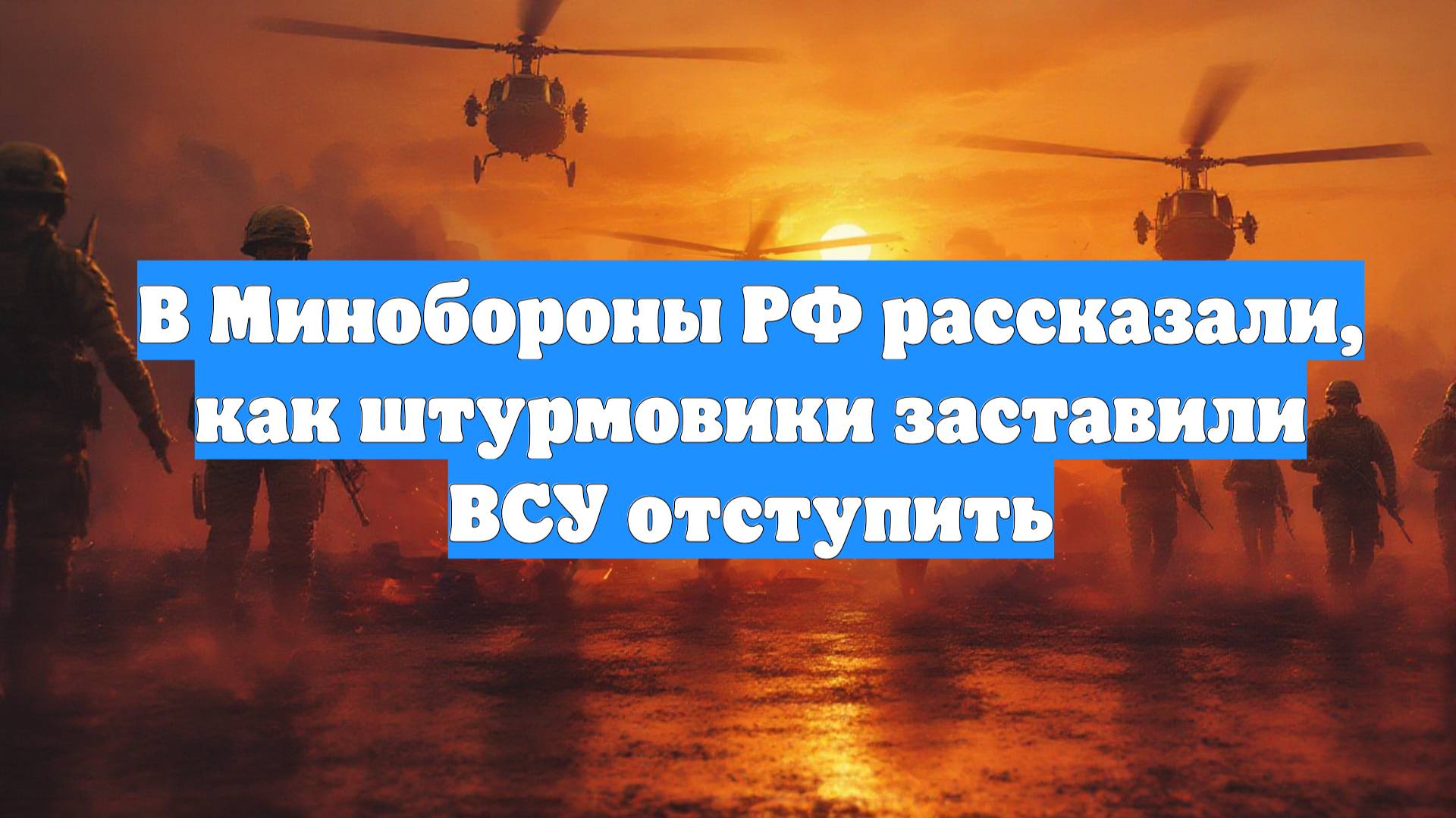 В Минобороны РФ рассказали, как штурмовики заставили ВСУ отступить