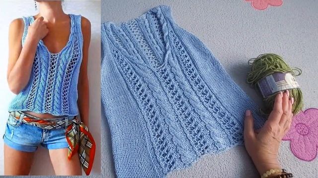ВЯЗАНЫЙ ТОП НА ЛЕТО