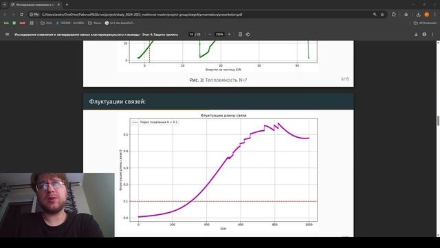 Исследование плавления и затвердевания малых кластеров:результаты и выводы. Этап 4