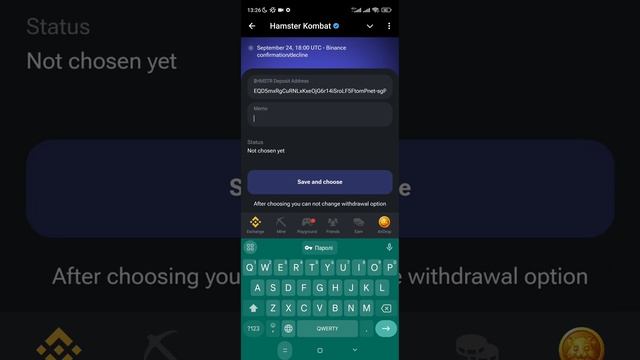 Как вывести Хомяка на BINANCE.How to withdraw hamster combat to Binance exchange.