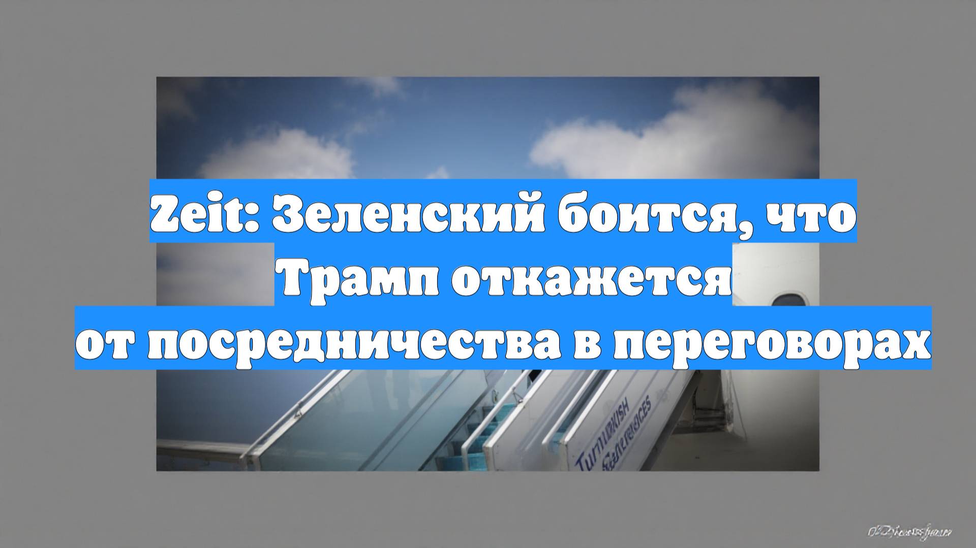 Zeit: Зеленский боится, что Трамп откажется от посредничества в переговорах