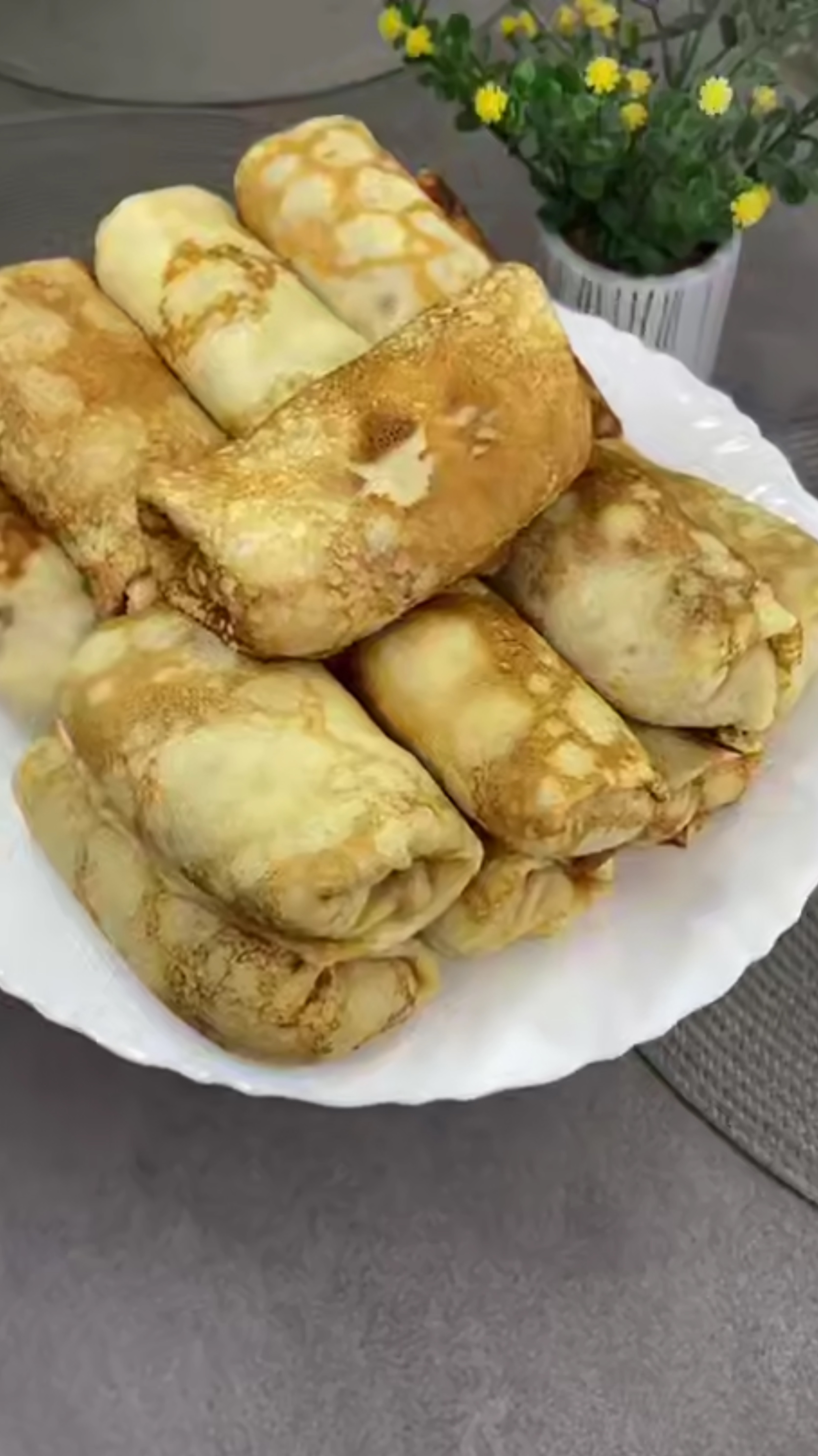 Румяные блинчики с печеночной начинкой 😍