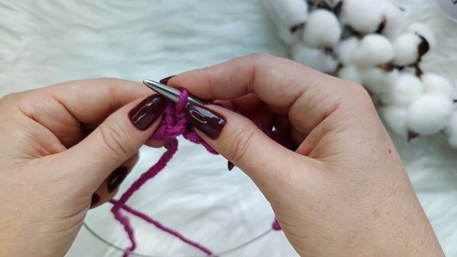 Шарф спицями напівпатентною резинкою.  Перлинна резин