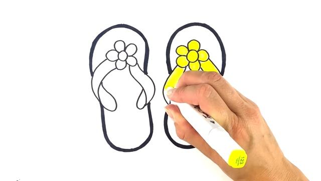 Bolalar uchun tapichka rasm chizish Рисуем тапочки для детей Drawing slipper