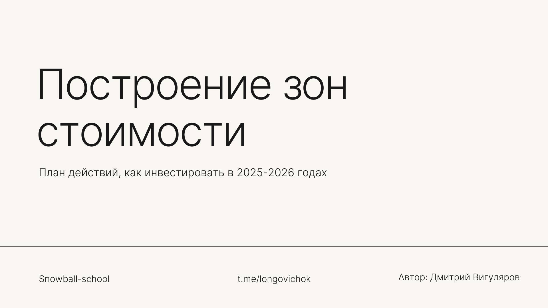 Как инвестировать в 2025-2026 годах с моделью «Построение зон стоимости»