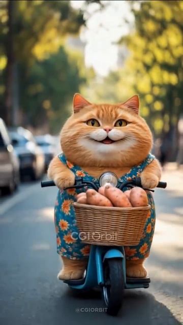Довольный рыжий котик
