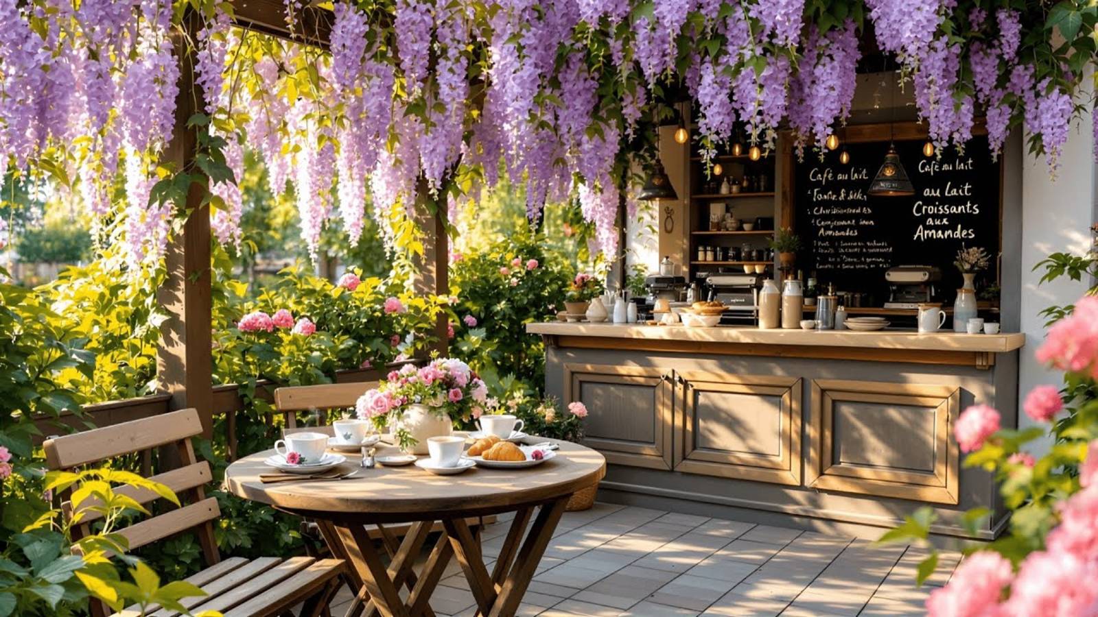 Расслабляющая Весенняя Джазовая Музыка 🌸 Уютная обстановка у Кафе на свежем воздухе