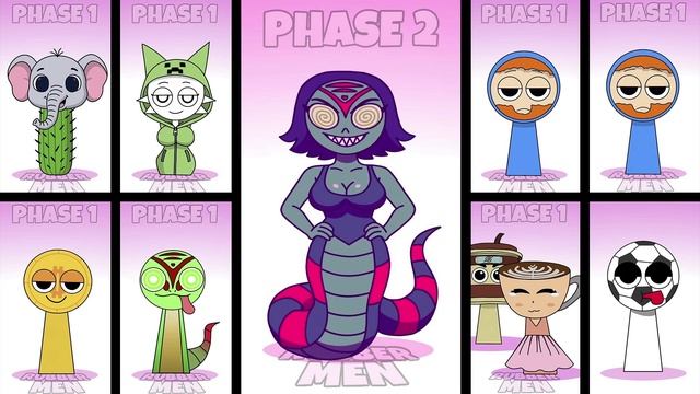 Радио Sprunki OC, но очеловеченное, Переснимает все этапы | Сборник Incredibox