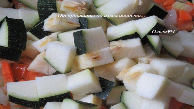 Овощное рагу с морским языком и базиликом