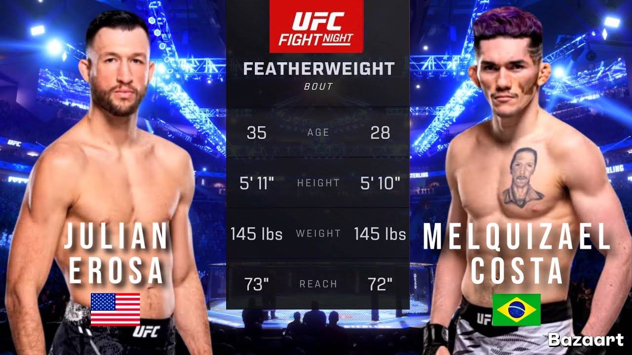 ДЖУЛИАН ЭРОСА ПРОТИВ МЕЛЬКИСАЭЛЯ КОСТА ПОЛНЫЙ БОЙ UFC VEGAS 106