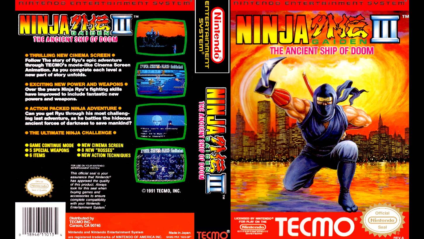 NINJA GAIDEN 3. THE ANCIENT SHIP OF DOOM. TECMO. 1991. NES
